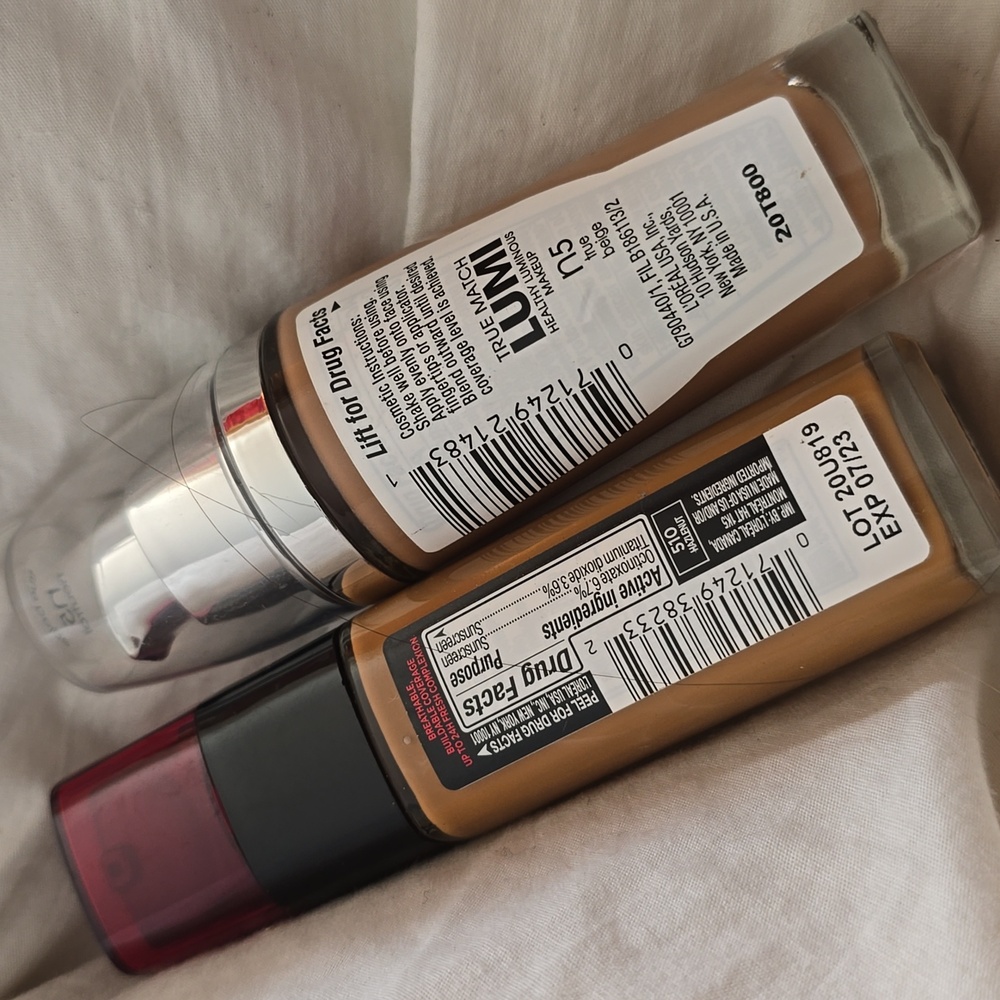 LOREAL Lot 2 True BeigeDark Shades Foundation True Match Lumi + Infallible 24 Hr - Picture 7 of 8